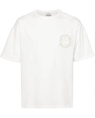 Etro T-shirt con ricamo Pegaso - Bianco
