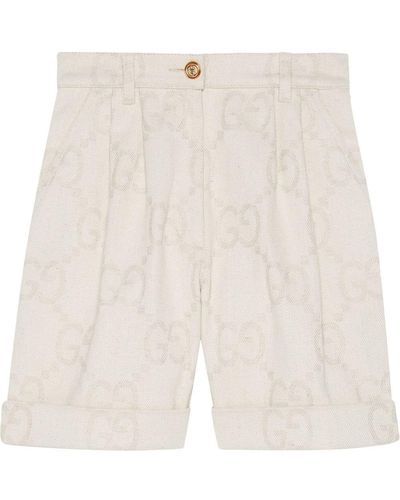 Gucci GG Supreme High-waisted Shorts - White