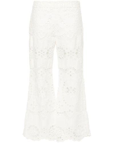 Zimmermann Lexi Broderie Anglaise Trousers - White