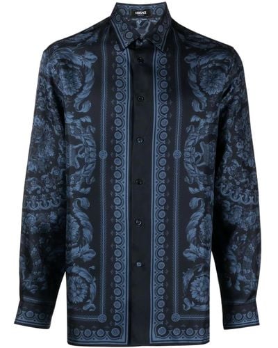 Versace Camicia barocco - Blu