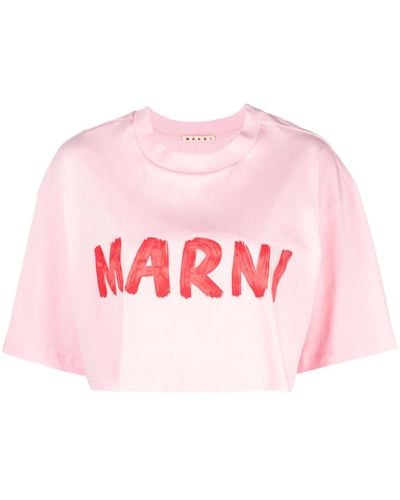 Marni Cropped T-Shirt - Pink
