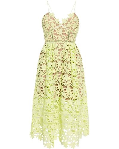 Self-Portrait Azalea Midi Dress - Yellow