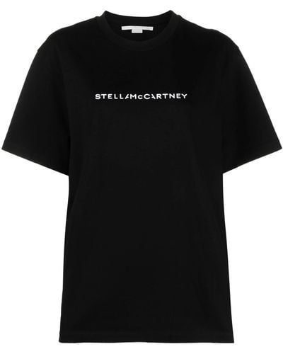Stella McCartney Logo-Print Cotton T-Shirt - Black