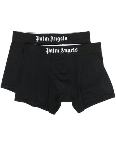 Palm Angels Two-pack Logo-waistband Boxers - Black