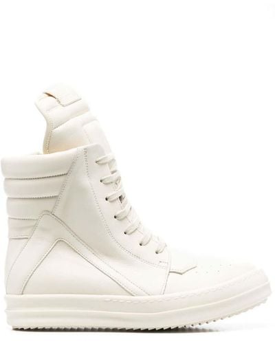 Rick Owens Panelled High-top Trainers - Natural