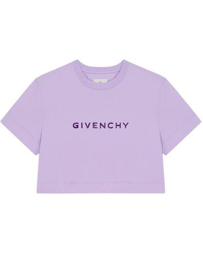 Givenchy T-shirt cropped in cotone tufted - Viola