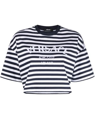 Versace T-shirt L`Ancora crop - Blu