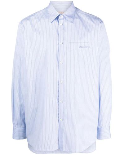 Valentino Garavani Camicia Con Logo - Blue