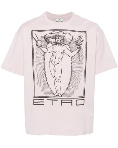 Etro T-shirt Stampa Logo - Pink