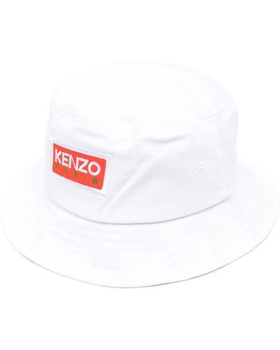 KENZO Cappello bucket con ricamo - Bianco