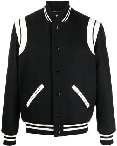 Saint Laurent Wool Bomber Jacket - Black