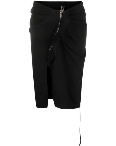 Rick Owens Pencil Skirt With Zip Detail - Black