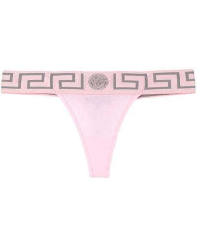 Versace Perizoma Con Bordo Greca - Pink