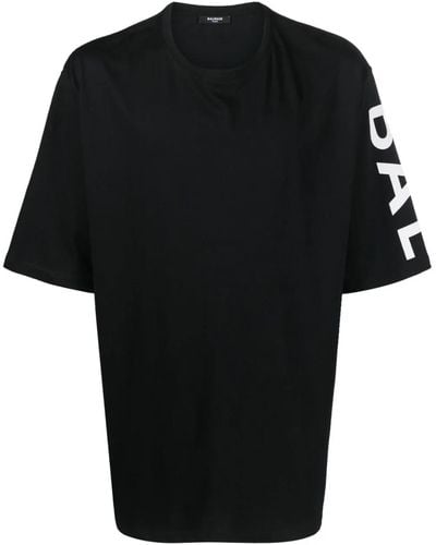 Balmain T-shirt oversize con stampa - Nero