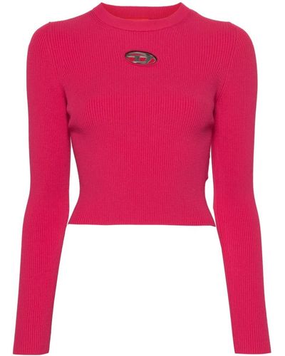 DIESEL Top con placca logo M-Valary - Rosso