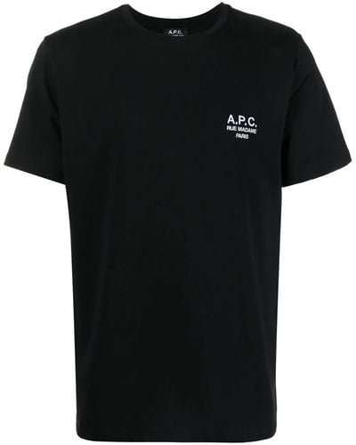 A.P.C. Raymond Logo-embroidered T-shirt - Black