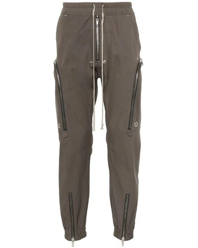 Rick Owens Organic-Cotton Tapered Trousers - Grey