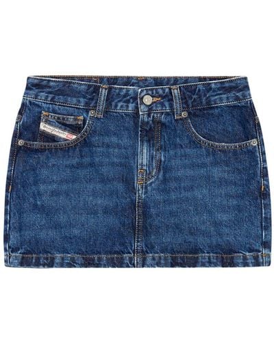 DIESEL De-ron Low-rise Denim Miniskirt - Blue