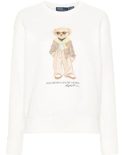Polo Ralph Lauren Polo Bear Fleece Sweatshirt Big Girl by Polo Ralph Lauren  of (White color) for only $42.00 - 313864865001