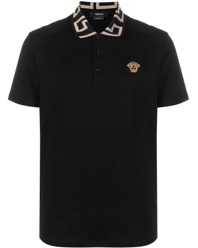 Versace Polo Con Motivo Testa Di Medusa - Nero