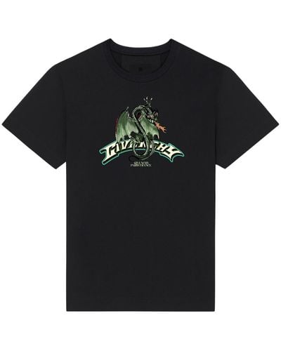 Givenchy T-shirt Con Stampa Dragon - Black