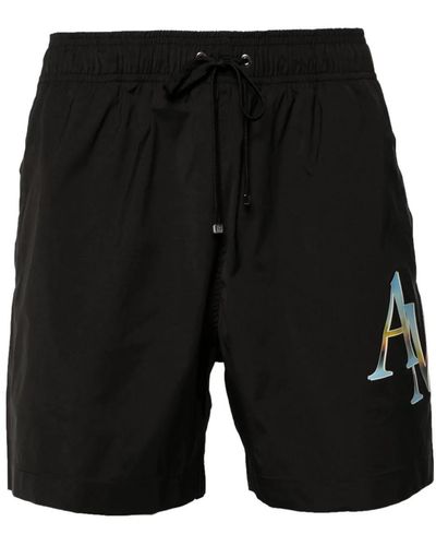 Amiri Logo-print Swim Shorts - Black