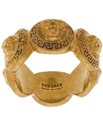 Versace Medusa Motif Ring - Metallic