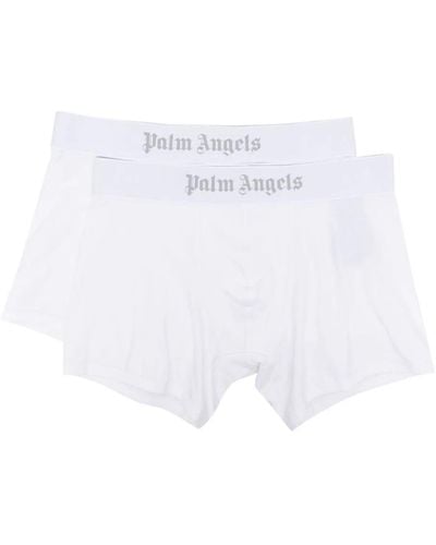 Palm Angels Logo-waistband Boxers (set Of Two) - White