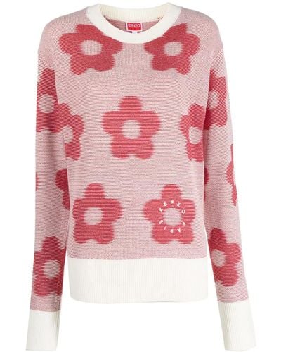 KENZO Flower Spot Jacquard Sweater - Pink