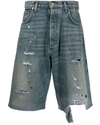Rhude Shorts In Denim Invecchiato - Blue