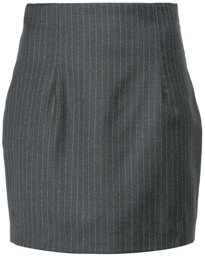 GAUGE81 Mani Pinstripe Pencil Mini Skirt - Women's - Acetate/virgin Wool/cupro - Grey