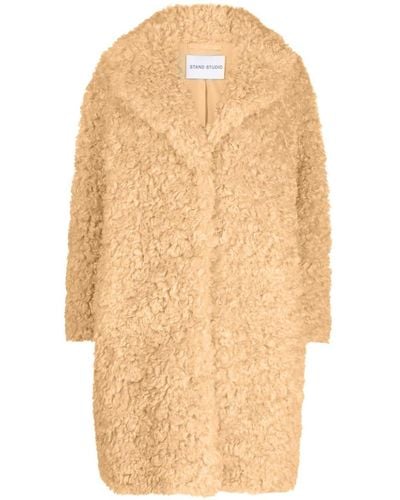 Stand Studio Camille Faux-shearling Coat - Natural