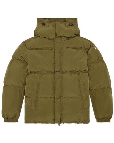 DIESEL W-rolfys-fd Puffer Jacket With Detachable Hood - Black