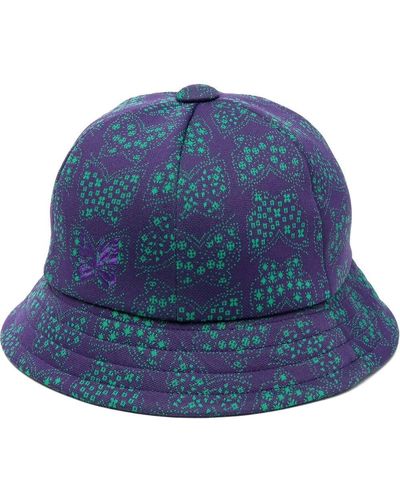 Needles Embroidered Bucket Hat - Blue
