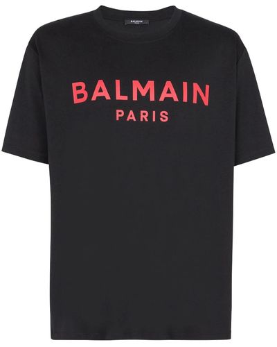 Balmain T-Shirt Paris Con Stampa - Nero