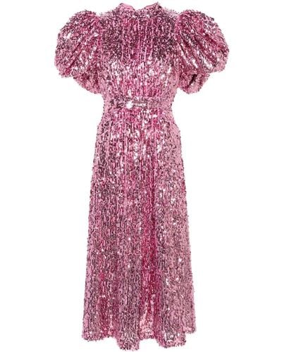 ROTATE BIRGER CHRISTENSEN Sequin-embellished Midi Dress - Women's - Polyester/recycled Polyester/elastane - Pink