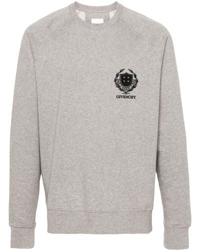 Givenchy Logo-embroidered Cotton Sweatshirt - Gray
