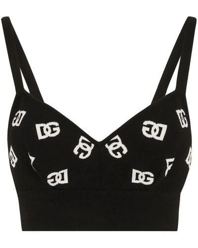 Dolce & Gabbana Top With Dg Logo - Black