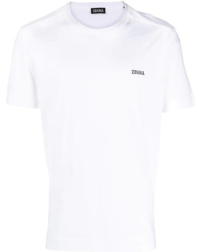 Zegna T-shirt con ricamo - Bianco