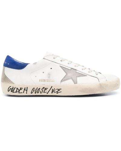 Golden Goose Sneakers super-star con effetto vissuto - Bianco