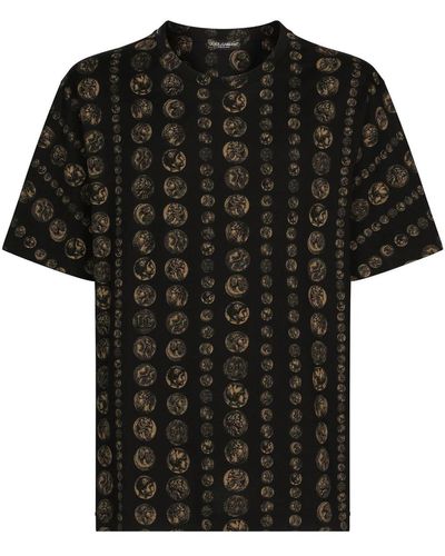 Dolce & Gabbana T-shirt stampa monete - Nero