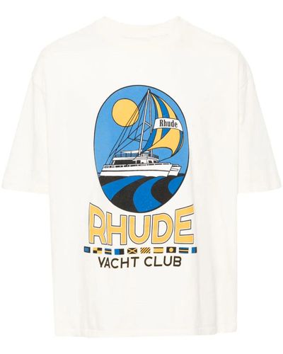Rhude T-shirt yacht club - Bianco