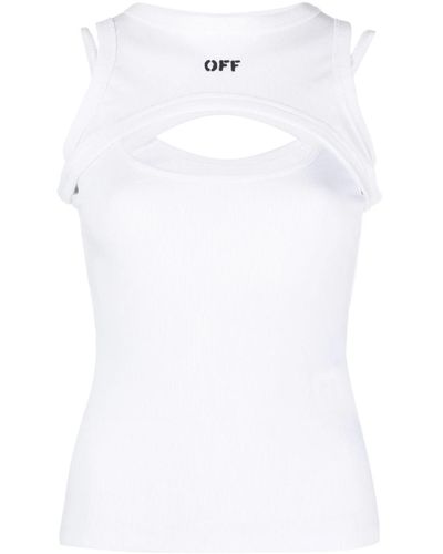 Off-White c/o Virgil Abloh Top smanicato con cut out - Bianco