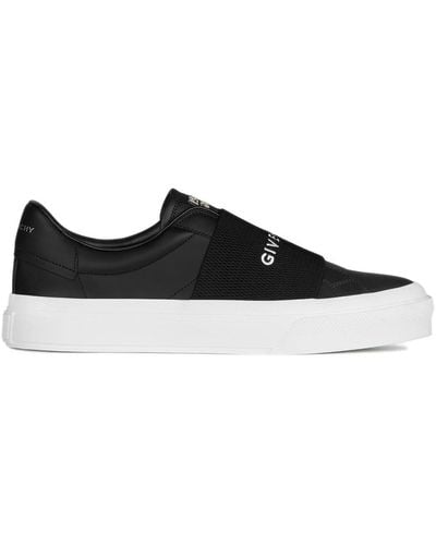 Givenchy City Court Logo-embroidered Leather Low-top Sneakers - Black