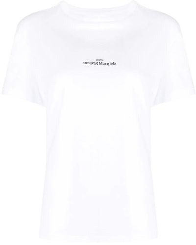 Maison Margiela T-Shirt Con Stampa - Bianco