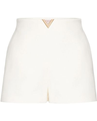 Valentino Garavani Shorts In Crepe Couture - White