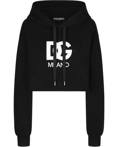 Dolce & Gabbana Logo-patch Cotton Hoodie - Black