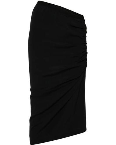 Rick Owens Shrimp Asymmetric Crepe Skirt - Black