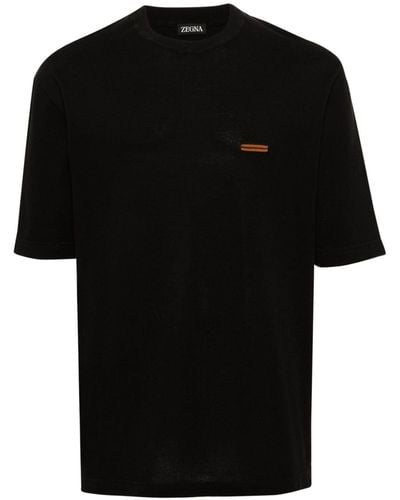 Zegna Crew-neck Cotton T-shirt - Black