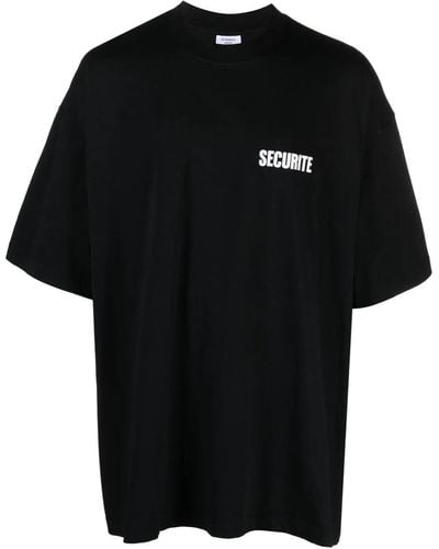 Vetements T-shirt Securite oversize - Nero